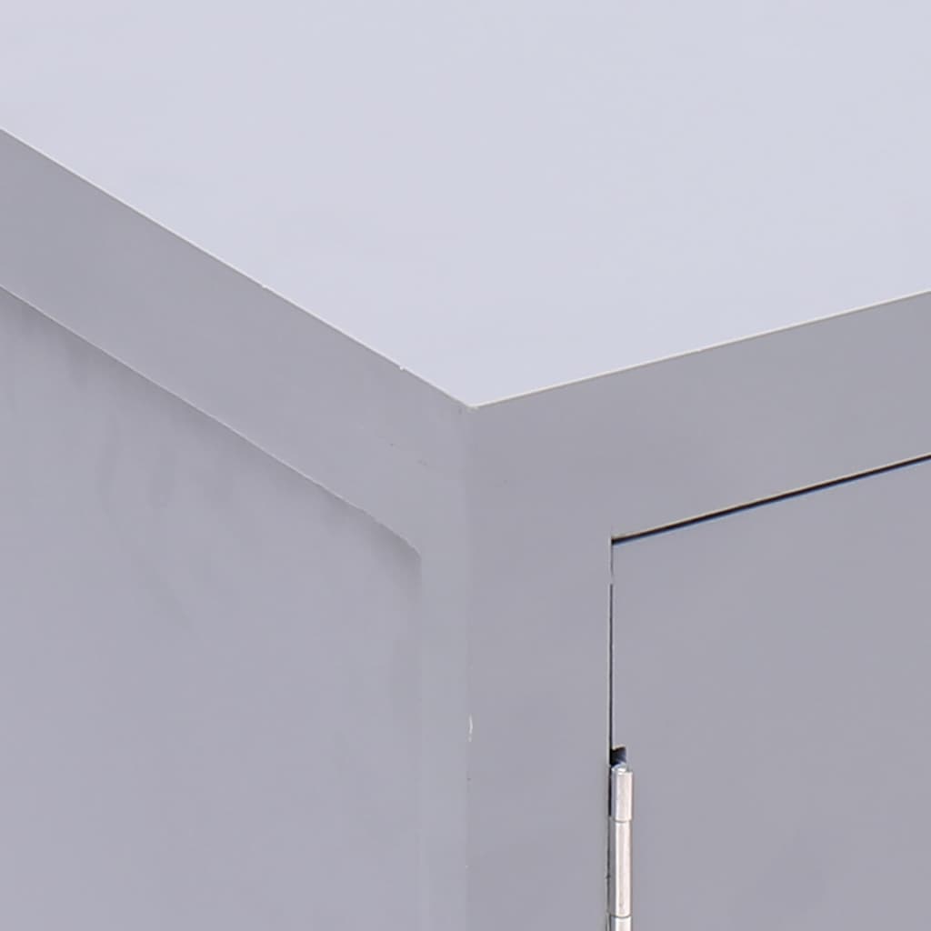 Comodino Grigio 38x28x52 cm in Legno di Paulownia | homemem39