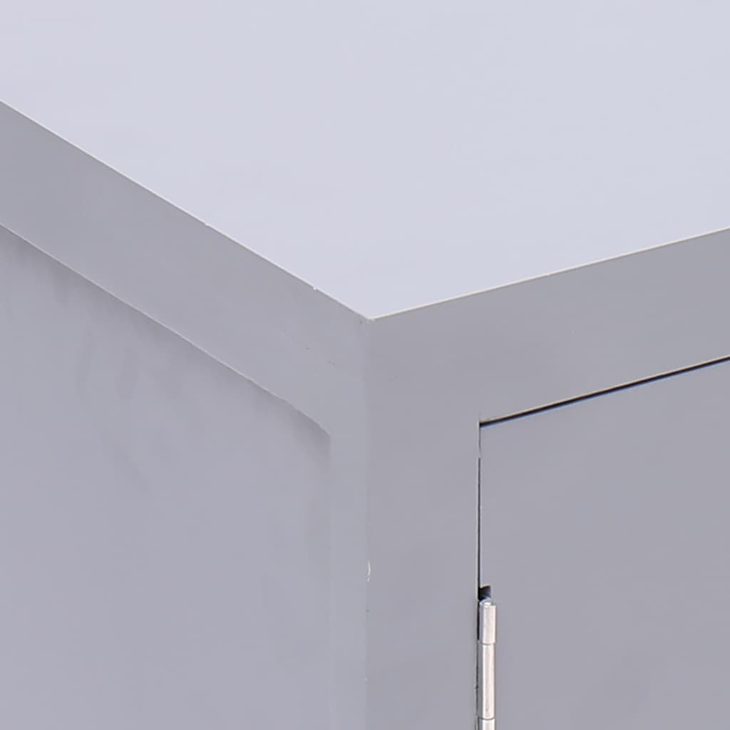 Comodino Grigio 38x28x52 cm in Legno di Paulownia