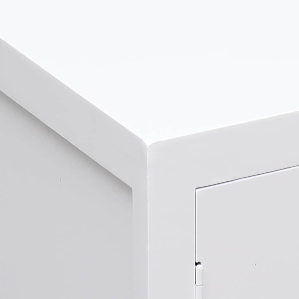 Comodino Bianco 38x28x52 cm in Legno di Paulownia