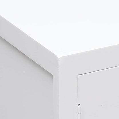 Comodino Bianco 38x28x52 cm in Legno di Paulownia