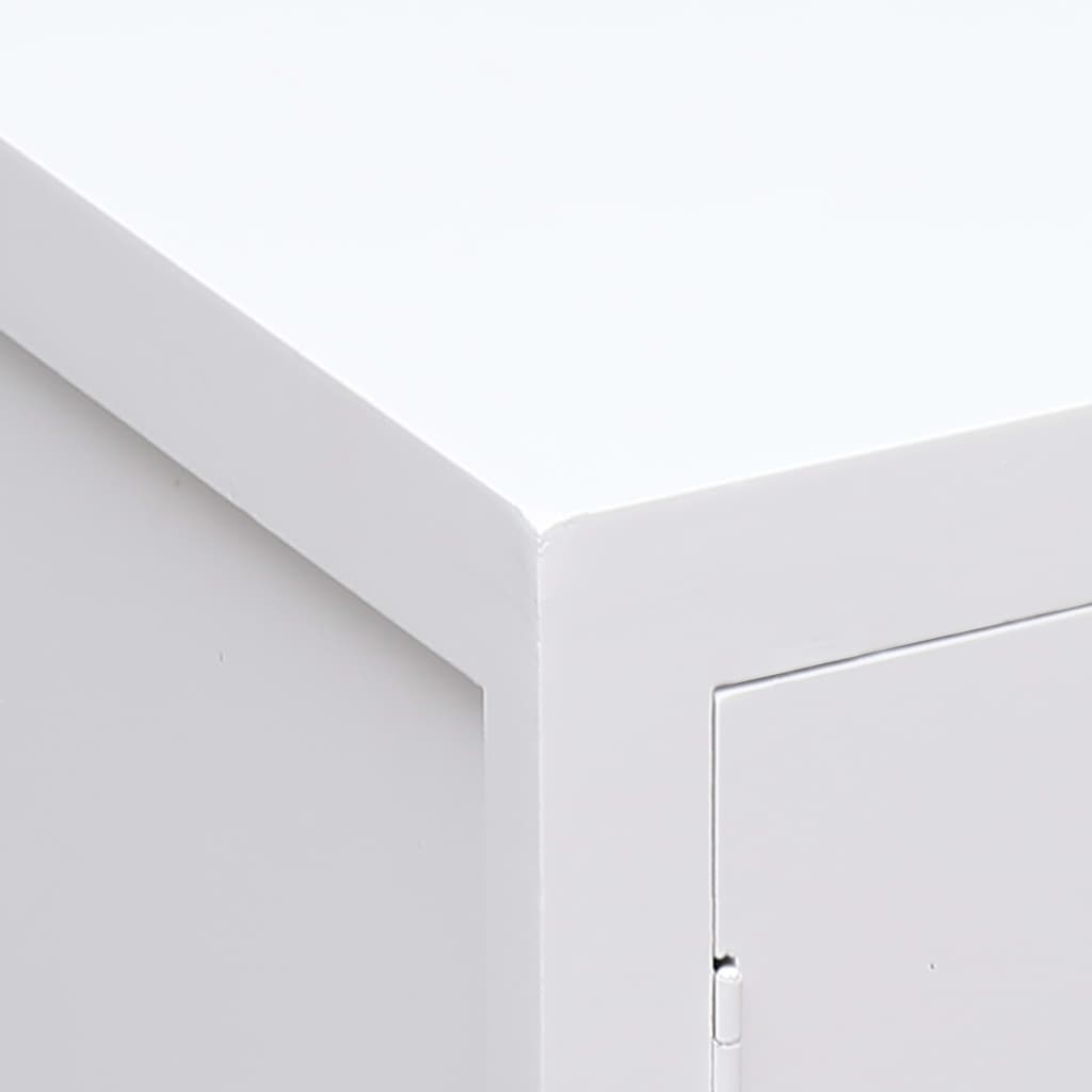 Comodino Bianco 38x28x52 cm in Legno di Paulownia