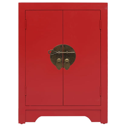 Comodino Rosso 38x28x52 cm in Legno di Paulownia | homemem39