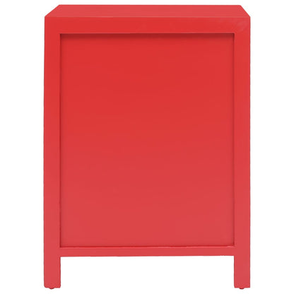 Comodino Rosso 38x28x52 cm in Legno di Paulownia | homemem39