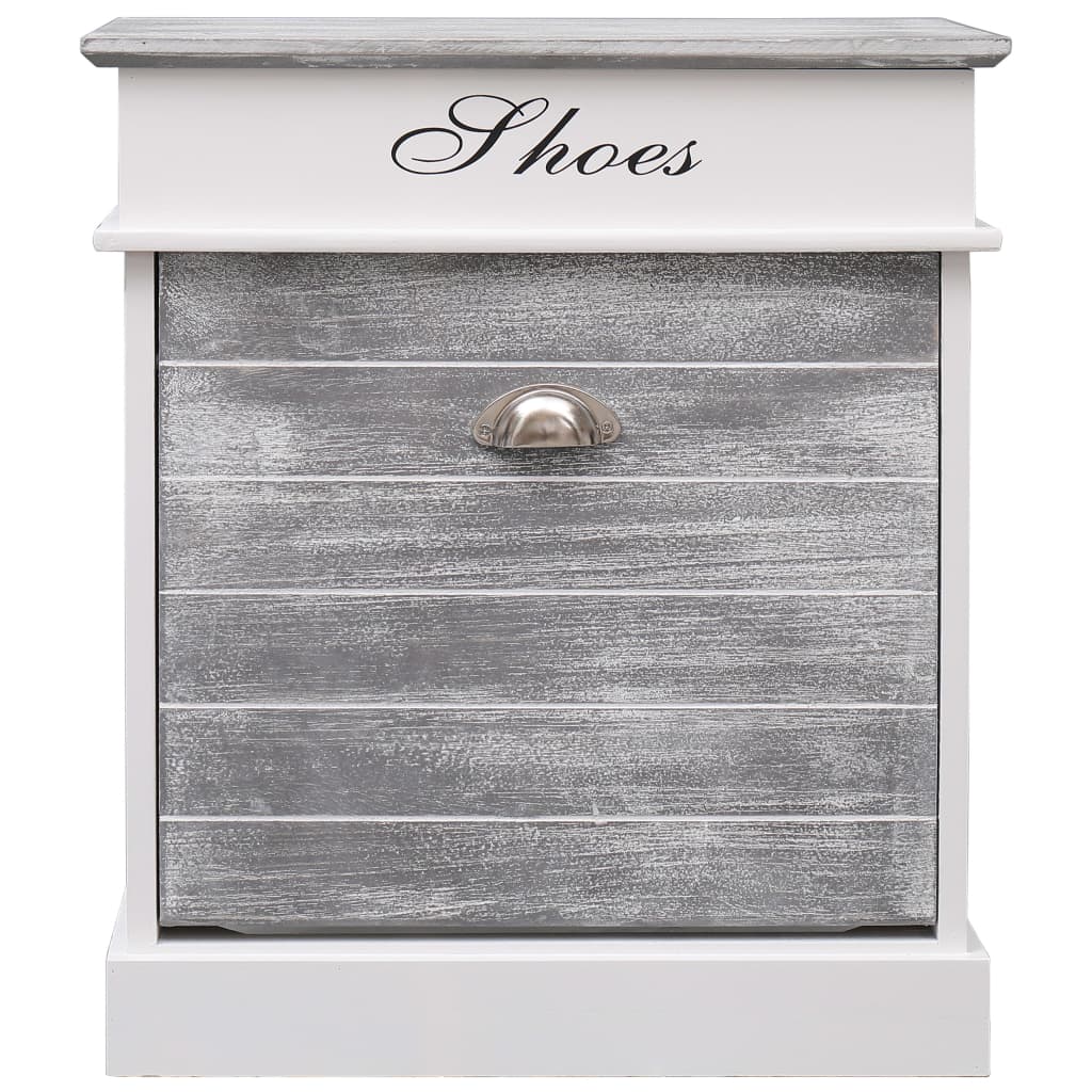 Scarpiera Grigia 50x28x58 cm in Legno di Paulownia - homemem39