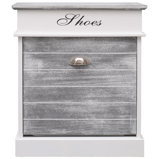 Scarpiera Grigia 50x28x58 cm in Legno di Paulownia - homemem39