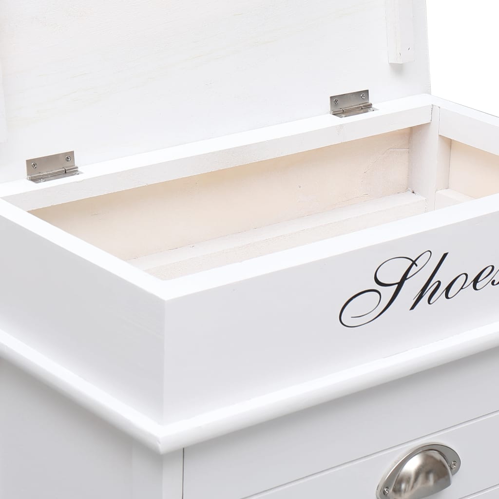 Scarpiera Bianca 50x28x58 cm in Legno di Paulownia - homemem39