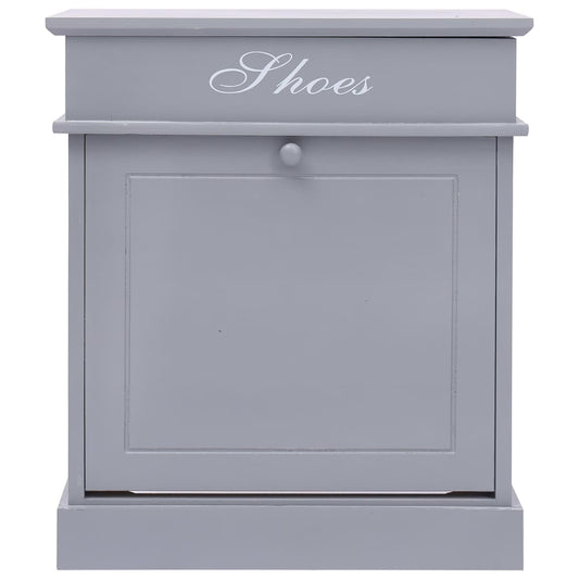 Scarpiera Grigia 50x28x58 cm in Legno di Paulownia - homemem39