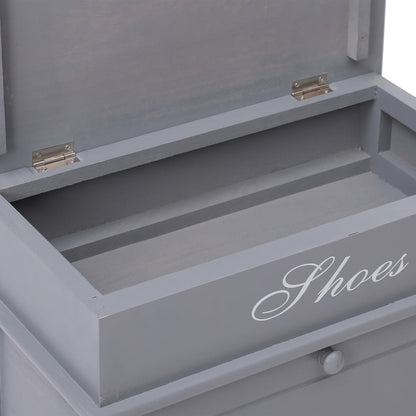 Scarpiera Grigia 50x28x58 cm in Legno di Paulownia - homemem39