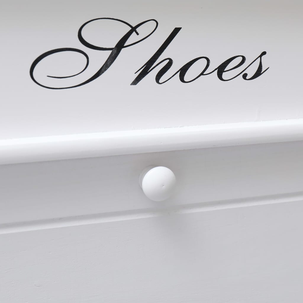 Scarpiera Bianca 50x28x58 cm in Legno di Paulownia - homemem39