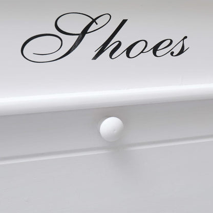 Scarpiera Bianca 50x28x58 cm in Legno di Paulownia - homemem39