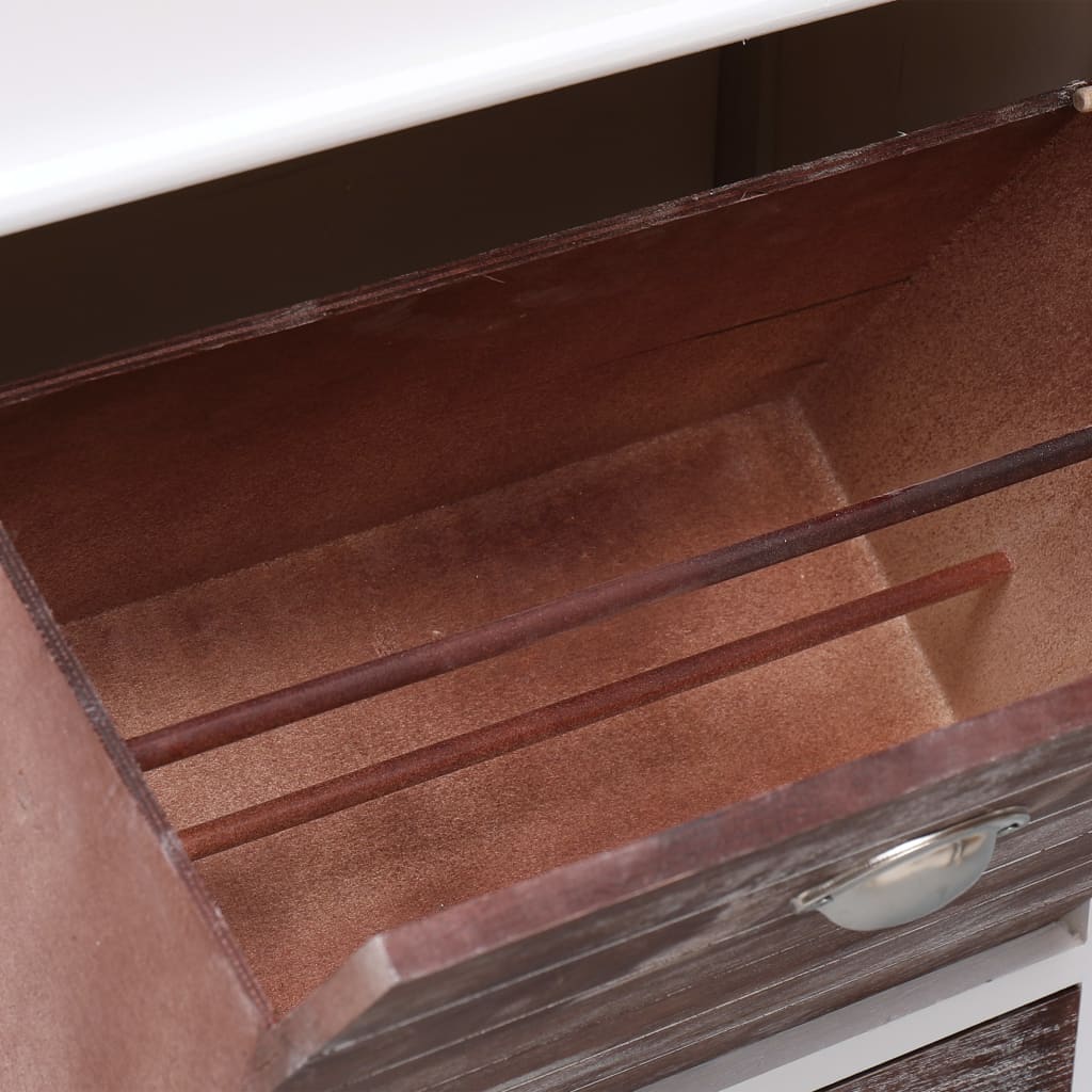 Scarpiera Marrone 50x28x98 cm in Legno di Paulownia - homemem39