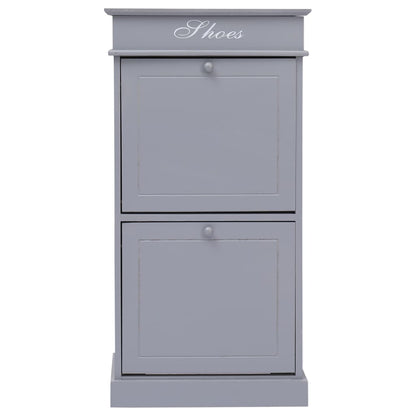 Scarpiera Grigia 50x28x98 cm in Legno di Paulownia - homemem39