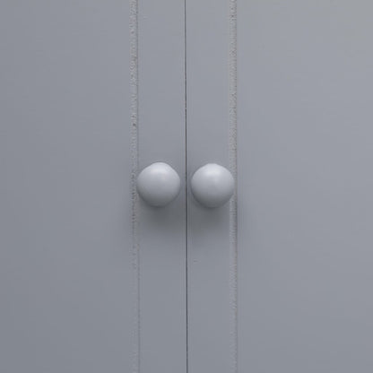 Mobiletto da Bagno Grigio 46x24x116 cm in Legno di Paulownia - homemem39