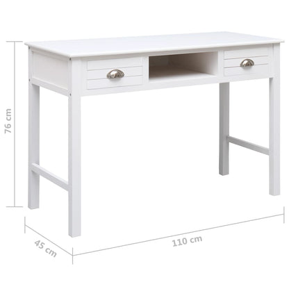 Scrivania Bianca 110x45x76 cm in Legno | homemem39