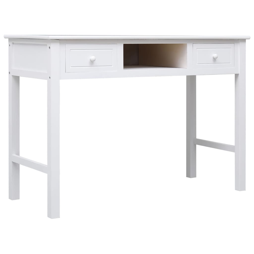 Scrivania Bianca 110x45x76 cm in Legno | homemem39