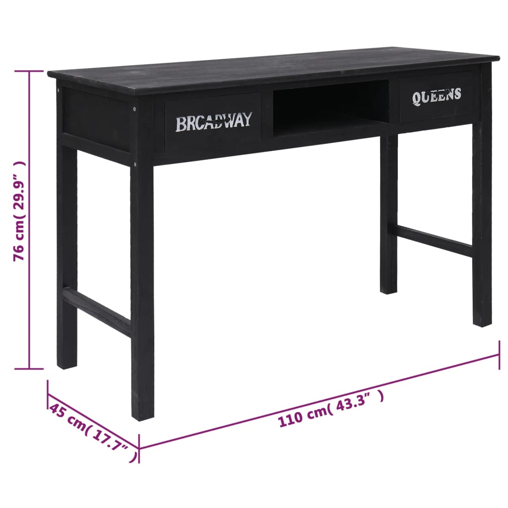 Tavolo Consolle Nero 110x45x76 cm in Legno | homemem39