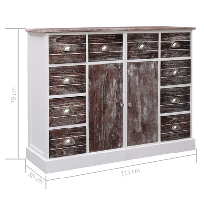 Credenza con 10 Cassetti Marrone 113x30x79 cm in Legno - homemem39