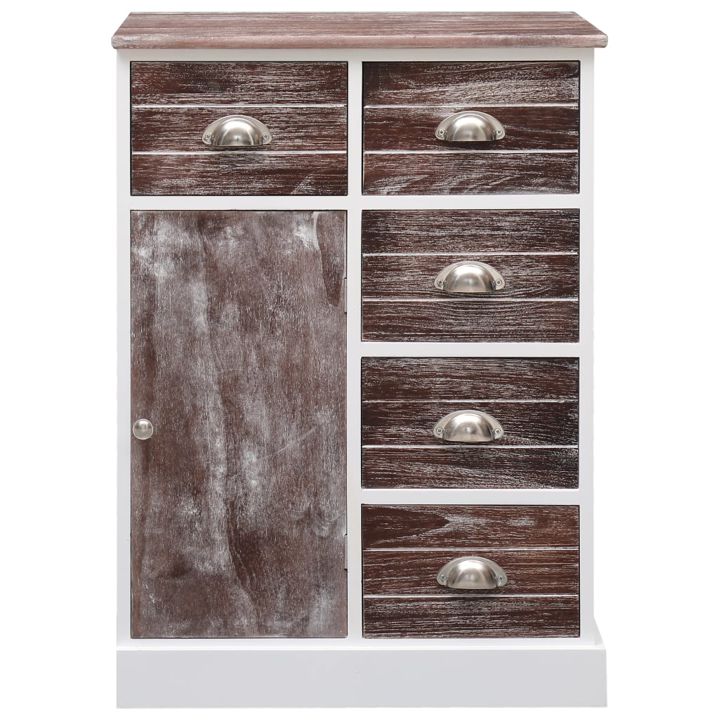Credenza con 10 Cassetti Marrone 113x30x79 cm in Legno - homemem39