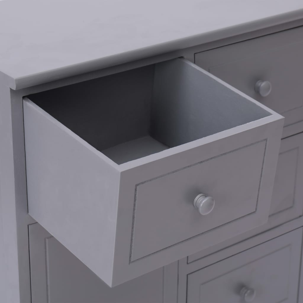 Credenza con 10 Cassetti Grigia 113x30x79 cm in Legno - homemem39