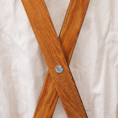 Cesto della Biancheria Pieghevole Crema Legno e Tessuto | homemem39