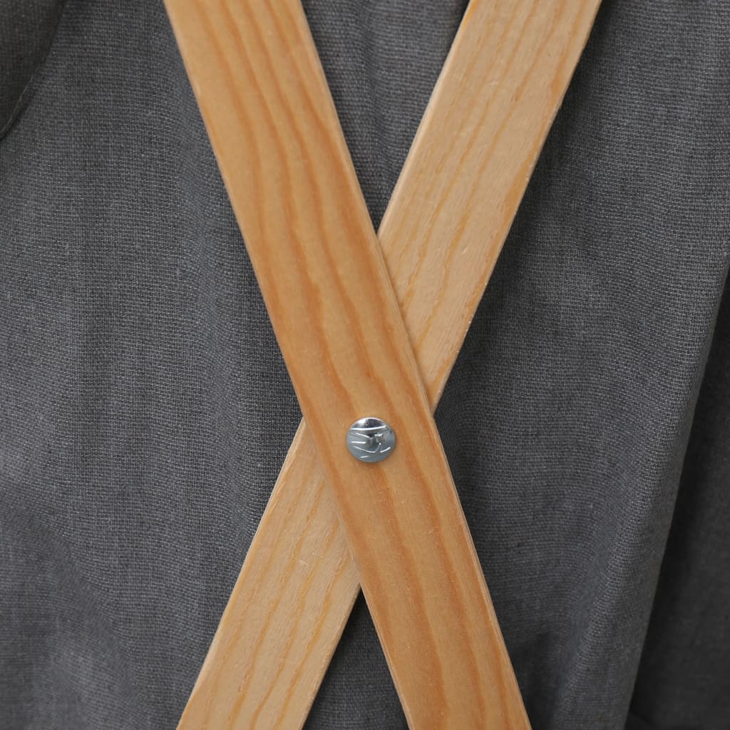 Cesto della Biancheria Pieghevole Grigio Legno e Tessuto | homemem39