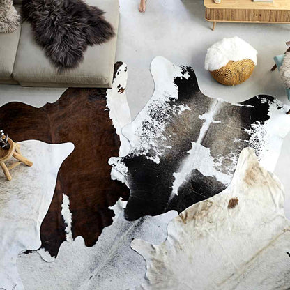 Tappeto in Vera Pelle Bovina Bianco e Nero 150x170 cm | homemem39