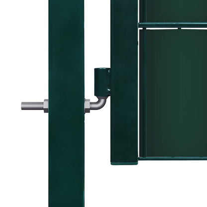 Cancello per Recinzione in PVC e Acciaio 100x124 cm Verde | homemem39