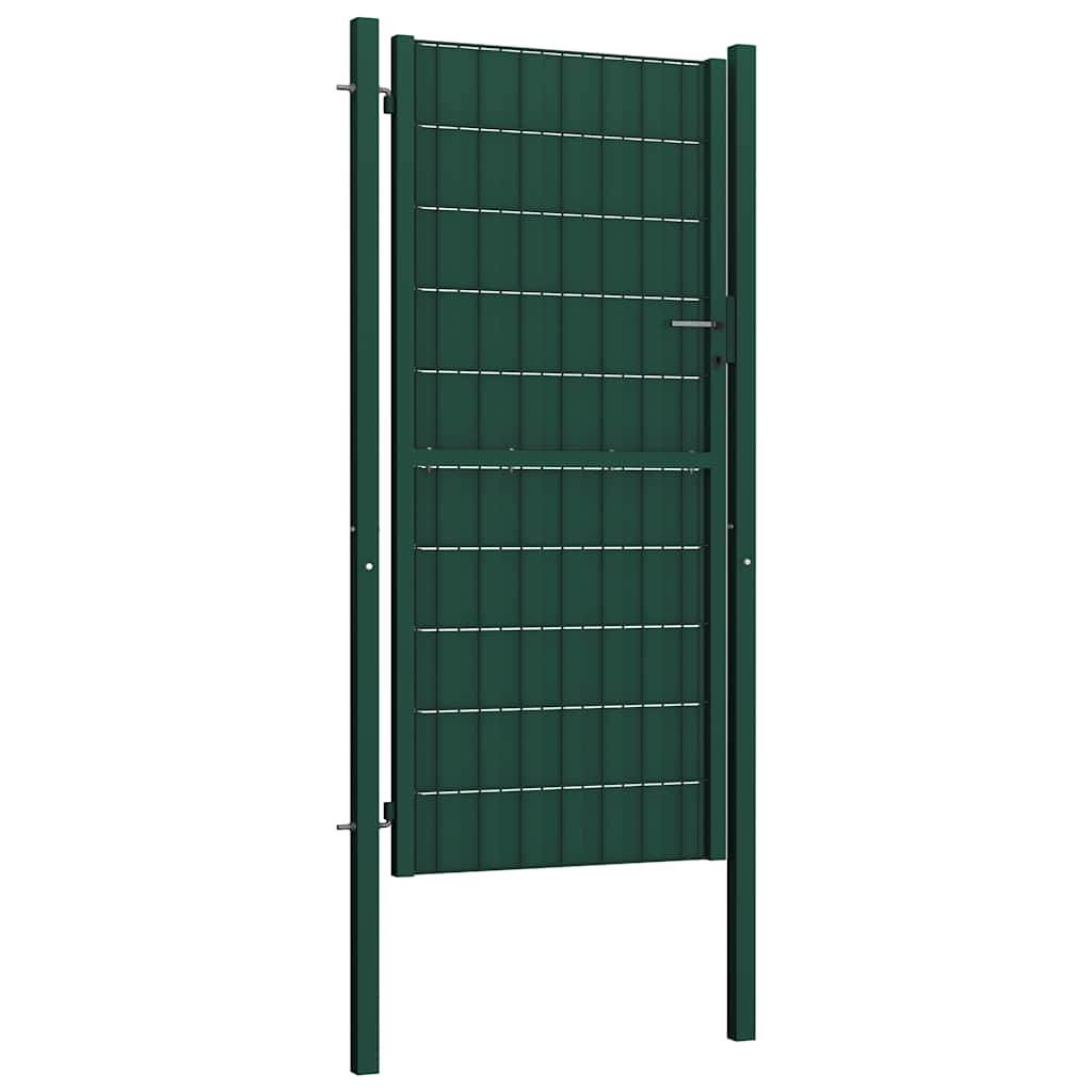 Cancello per Recinzione in PVC e Acciaio 100x204 cm Verde | homemem39