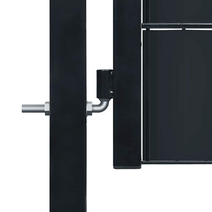 Cancello per Recinzione in PVC e Acciaio 100x204 cm Antracite | homemem39