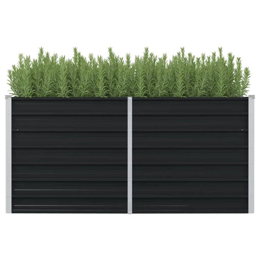 Anthracite Raised Planter 160x80x77 cm in Galvanized Steel