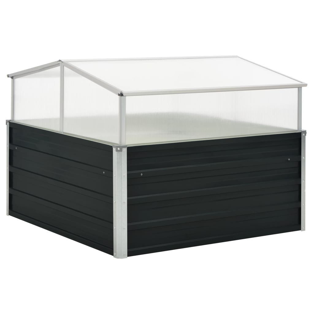 Anthracite Greenhouse 100x100x77 cm in Galvanized Steel