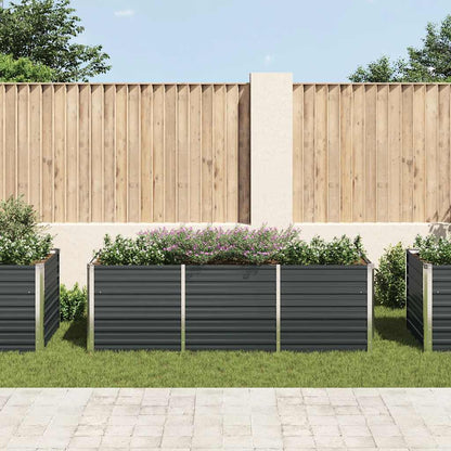 Fioriera per Giardino Antracite 240x80x77 cm in Acciaio Zincato | homemem39