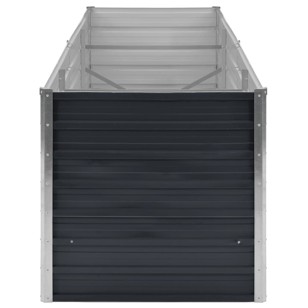 Fioriera per Giardino Antracite 240x80x77 cm in Acciaio Zincato | homemem39