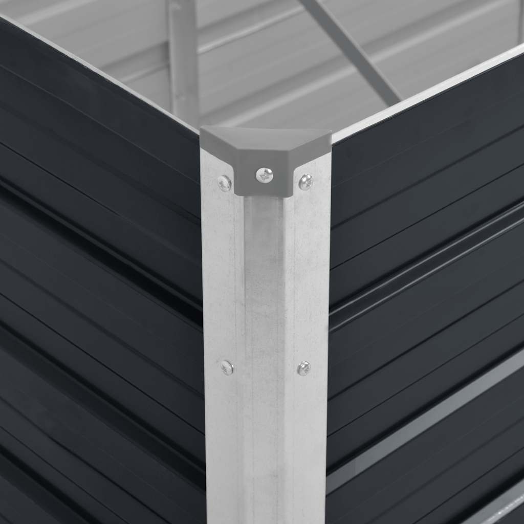 Fioriera per Giardino Antracite 240x80x77 cm in Acciaio Zincato | homemem39