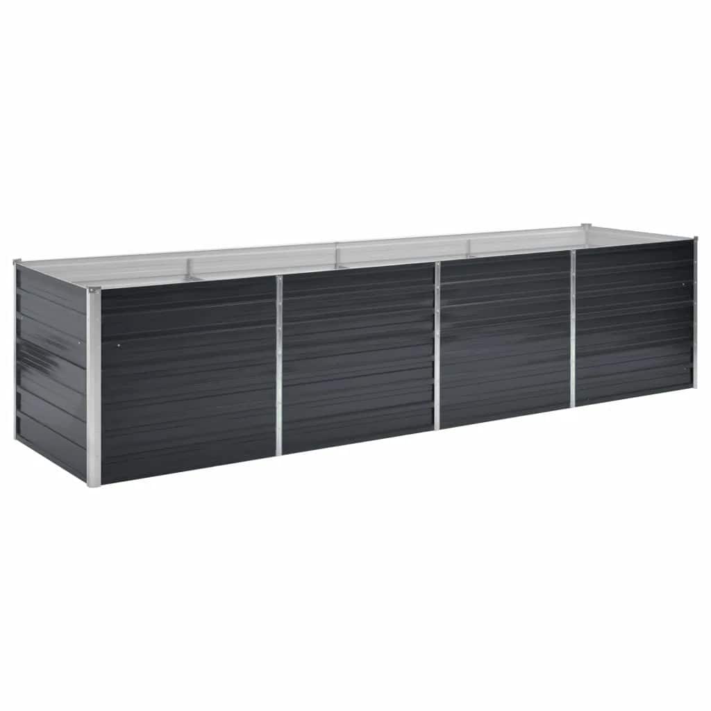 Letto Rialzato Giardino Antracite 320x80x77 cm Acciaio Zincato | homemem39