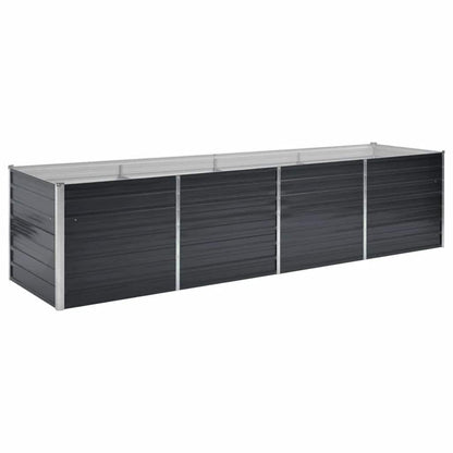Letto Rialzato Giardino Antracite 320x80x77 cm Acciaio Zincato | homemem39