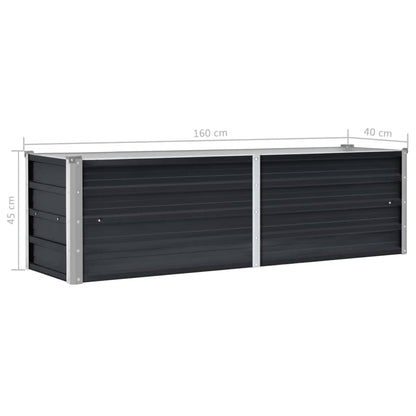 Letto Rialzato Giardino Antracite 160x40x45 cm Acciaio Zincato | homemem39