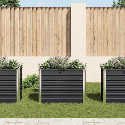 Fioriera per Giardino Antracite 100x40x77 cm in Acciaio Zincato | homemem39