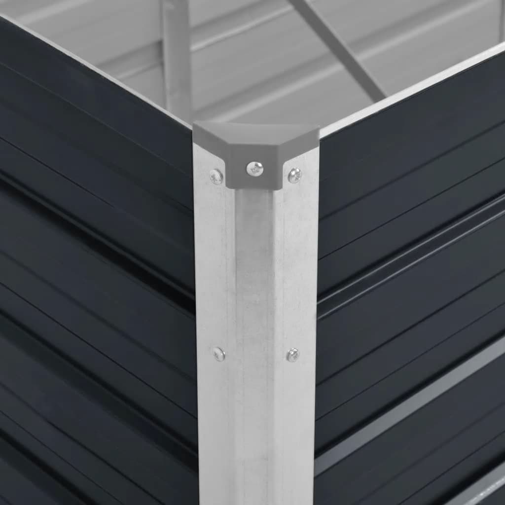 Fioriera per Giardino Antracite 100x40x45 cm in Acciaio Zincato | homemem39
