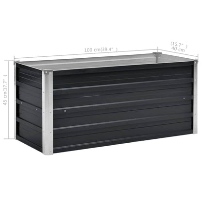 Fioriera per Giardino Antracite 100x40x45 cm in Acciaio Zincato | homemem39