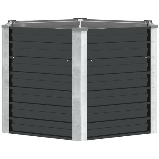 Fioriera per Giardino Antracite 129x129x77cm in Acciaio Zincato