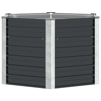 Fioriera per Giardino Antracite 129x129x77cm in Acciaio Zincato