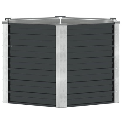 Fioriera per Giardino Antracite 129x129x77cm in Acciaio Zincato