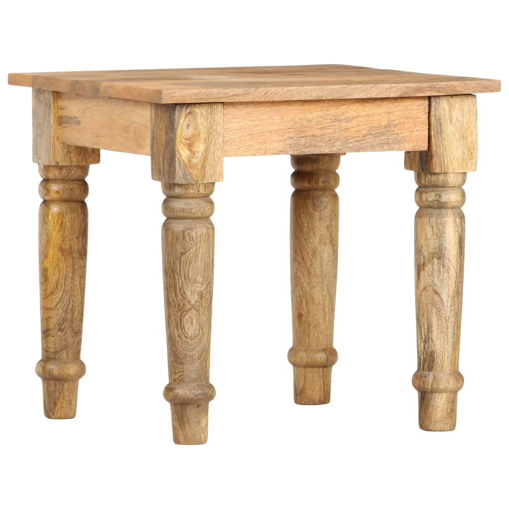 Tavolino di Servizio 43x43x40 cm Legno Massello di Mango