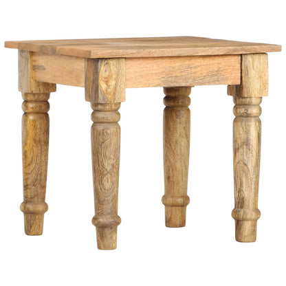 Tavolino di Servizio 43x43x40 cm Legno Massello di Mango