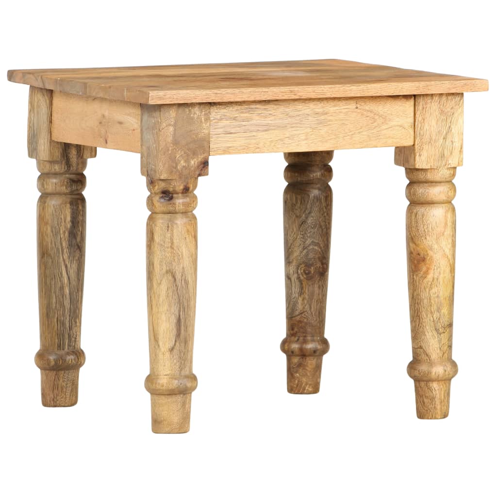 Tavolino di Servizio 43x43x40 cm Legno Massello di Mango