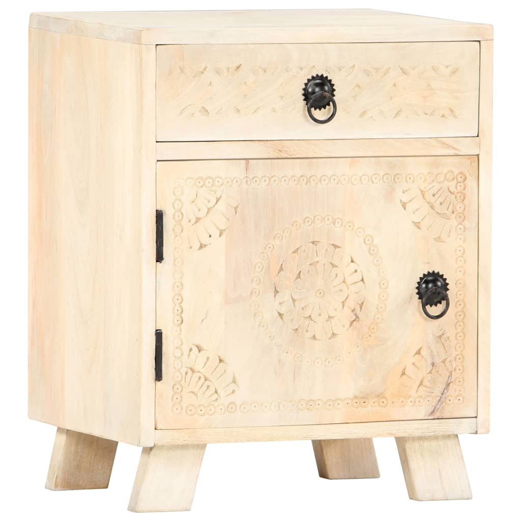 Comodino 40x30x50 cm in Legno Massello di Mango | homemem39