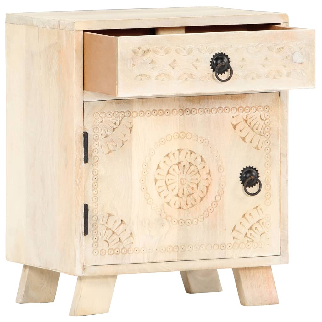Comodino 40x30x50 cm in Legno Massello di Mango | homemem39