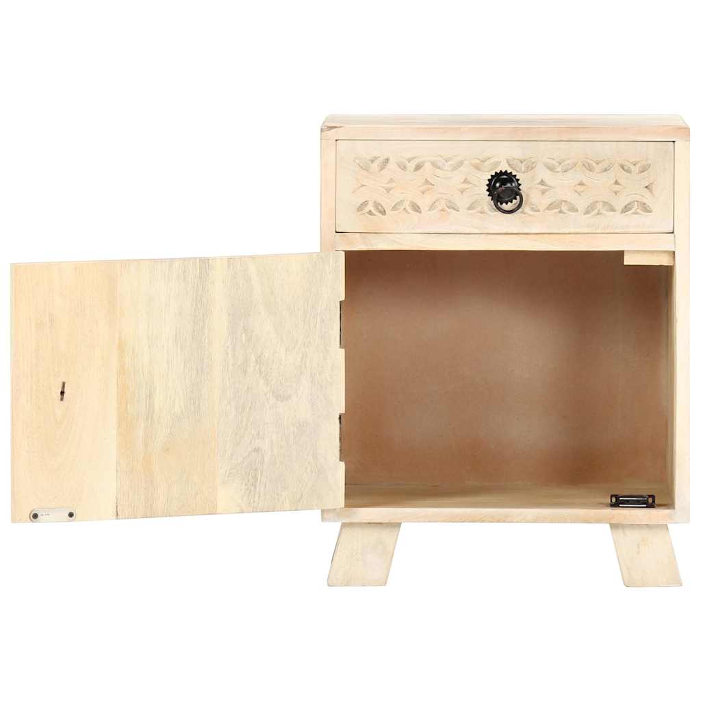 Comodino 40x30x50 cm in Legno Massello di Mango