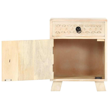Comodino 40x30x50 cm in Legno Massello di Mango